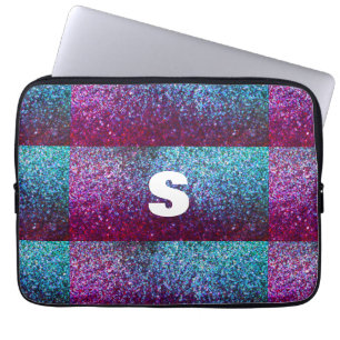 Glitterie Pink Lila Ombre Abstrakt Monogram Gift Laptopschutzhülle