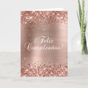 Glitterie Rose Gold Foil 2 Feliz Cumpleaños Karte