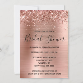 Glitterie Rose Gold Foil Brautparty Einladung