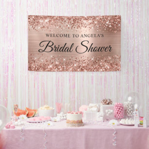 Glitterie Rose Gold Foil Brautparty Willkommen Banner