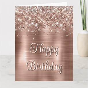 Glitterie Rose Gold Foil Imitate Glitzer Monogramm Karte