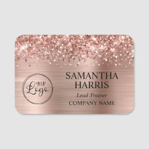 Glitterie Rose Gold Foil Logo Company Namensschild