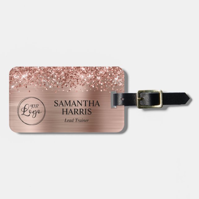 Glitterie Rose Gold Foil Logo Gepäckanhänger (Vorderseite horizontal)