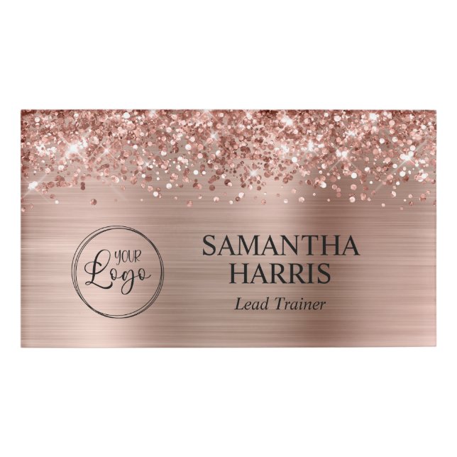 Glitterie Rose Gold Foil Logo Namenschild (Vorderseite)