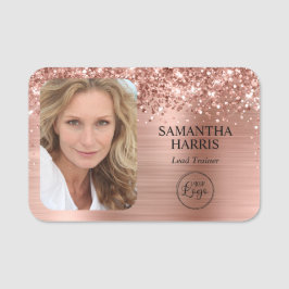 Glitterie Rose Gold Foil Logo und Foto Namensschild
