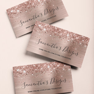 Glitterie Rose Gold Foil Online Store Visitenkarte