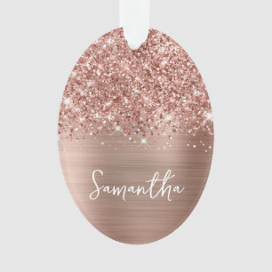 Glitterie Rose Gold Glam Name Oval Ornament
