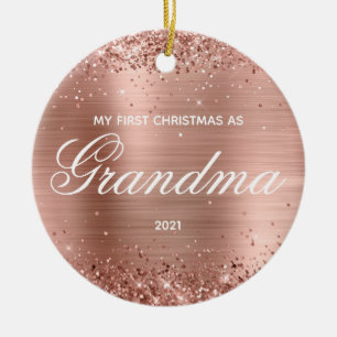 Glitterie Rose Gold Meine ersten Weihnachten als O Keramik Ornament