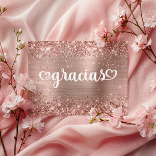 Glitterie Rose Gold Niedlich Hearts Mis Quince Gra Postkarte