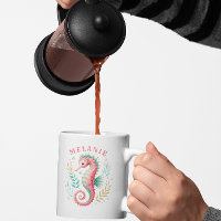 Glitterie Seepferd Wasserfarben Monogramm