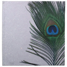 Glitterie White Peacock Feather Still Life