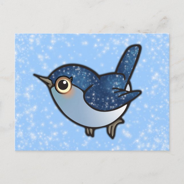 Glittering Blue Bird Postkarte (Vorderseite)