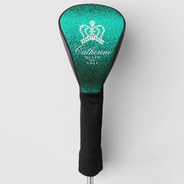 Glittering Crown Aqua Golf Head Cover Headcover (Vorderseite)