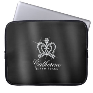 Glittering Crown Black Gray Laptopschutzhülle