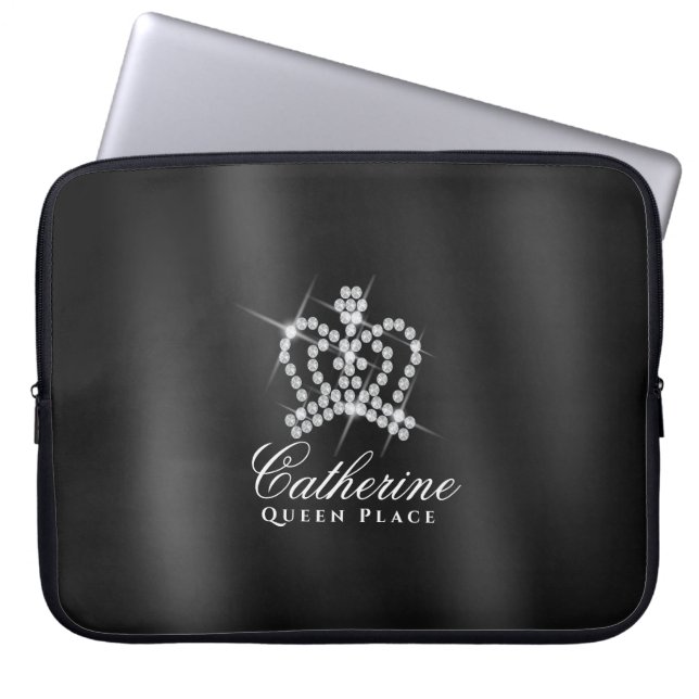 Glittering Crown Black Gray Laptopschutzhülle (Vorderseite)