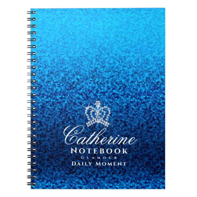 Glittering Crown Blue Notizblock (Vorderseite)