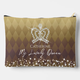 Glittering Crown Gold Accessory Pouch Zubehörtasche