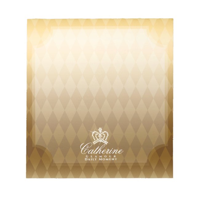 Glittering Crown Gold Notizblock (Vorderseite)