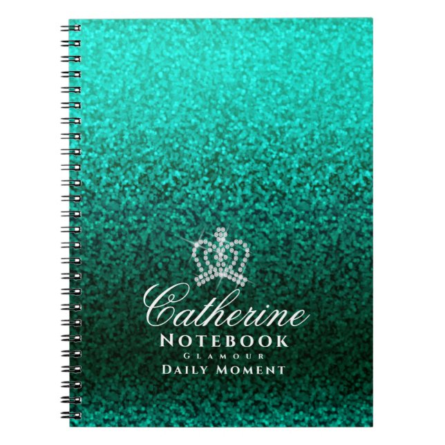 Glittering Crown Green Notizblock (Vorderseite)