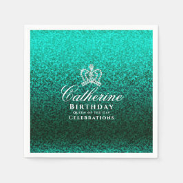 Glittering Crown Green Serviette
