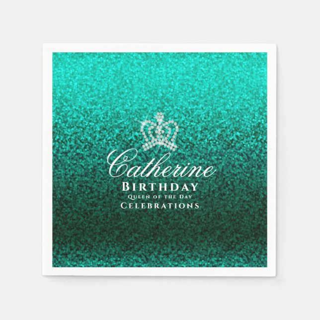 Glittering Crown Green Serviette (Vorderseite)