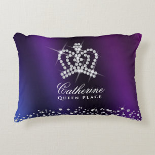 Glittering Crown Lila Blue Dekokissen