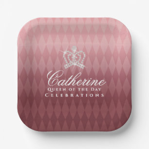 Glittering Crown Luxury Brown Pappteller