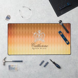 Glittering Crown Luxury Gold Schreibtischunterlage