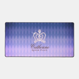 Glittering Crown Luxury Lila Schreibtischunterlage