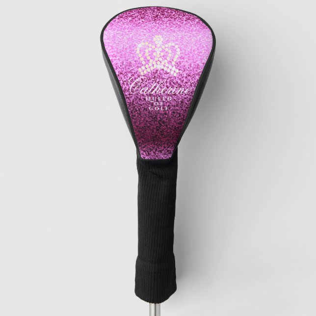 Glittering Crown Magenta Golf Head Cover Headcover (Vorderseite)