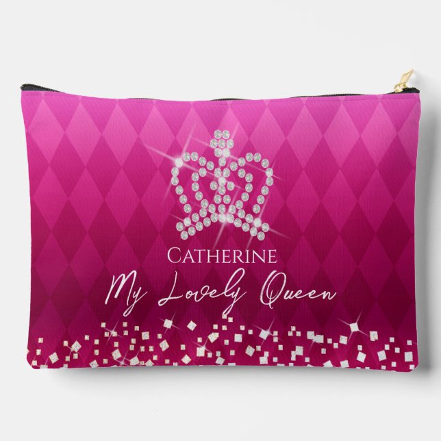 Glittering Crown Red Accessory Pouch Zubehörtasche (Rückseite)