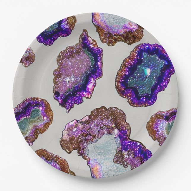 Glittering Crystal Geode Pappteller (Vorderseite)
