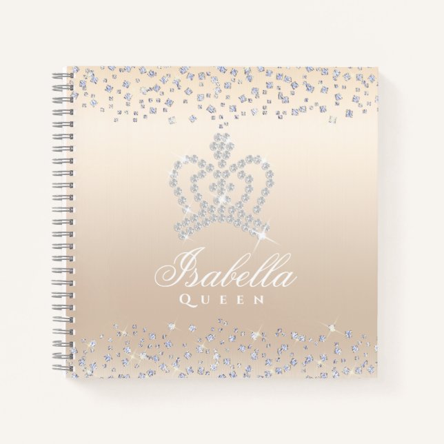 Glittering Glamour Crown Pearl Notizbuch (Vorderseite)