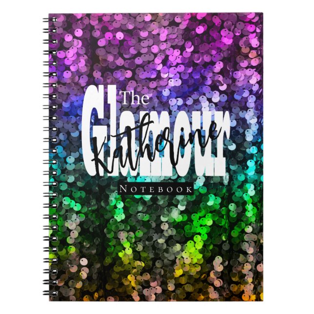 Glittering Glamour Sequin Notizblock (Vorderseite)