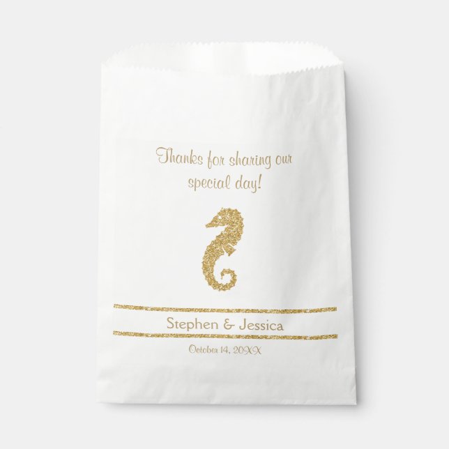Glittering Gold "Danke...Sharing Our Day" Geschenktütchen (Vorderseite)