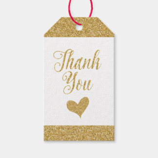 Glittering Gold Gift Tags - Vielen Dank für Ihr He Geschenkanhänger