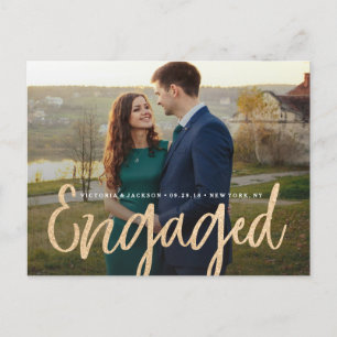 Glittering Gold Verlobung Save the Date Postcard Postkarte