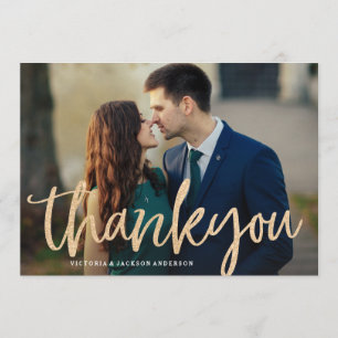 Glittering Gold Wedding Dankeschön Card Dankeskarte