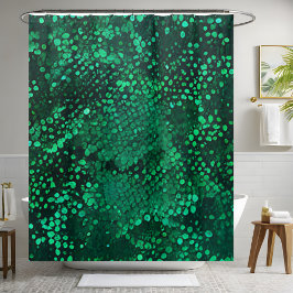 Glittering Green Sequin Duschvorhang