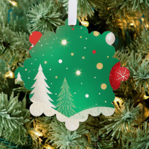 Glittering Holiday Magic Ornament Karte