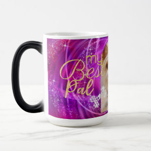 Glittering Hund Foto Mangenta Magie Tasse