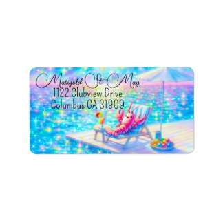 Glittering Lobster Beach Address Labels Adressaufkleber