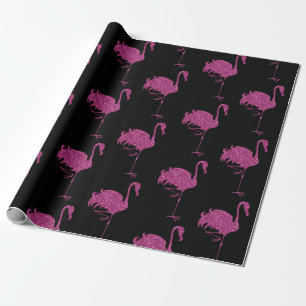 Glittering Pink Flamingos gepolstertes Muster auf  Geschenkpapier