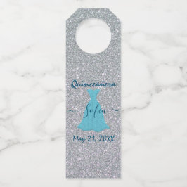 Glittering Quinceanera-Gedenken Flaschenanhänger