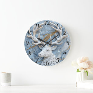 Glittering Reindeer Christmas Charm Große Wanduhr