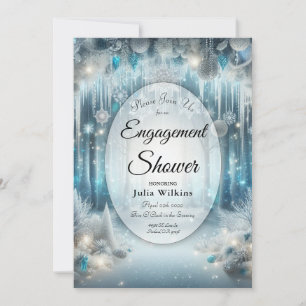 Glittering Snowy Forest Verlobung Dusche Einladung