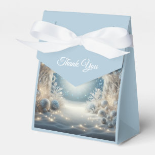Glittering Snowy Forest Wedding Geschenkschachtel