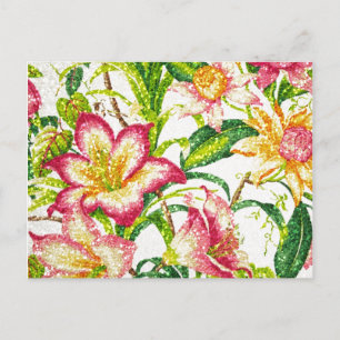 Glittering Spring Floral Tapestes Postkarte