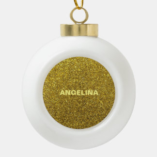Glitterium gold elegant keramik Kugel-Ornament