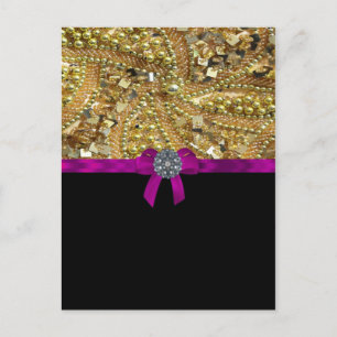 Glitterium gold & schwarz postkarte